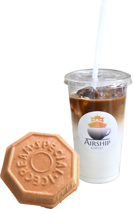 ドリンクとビスケットの画像